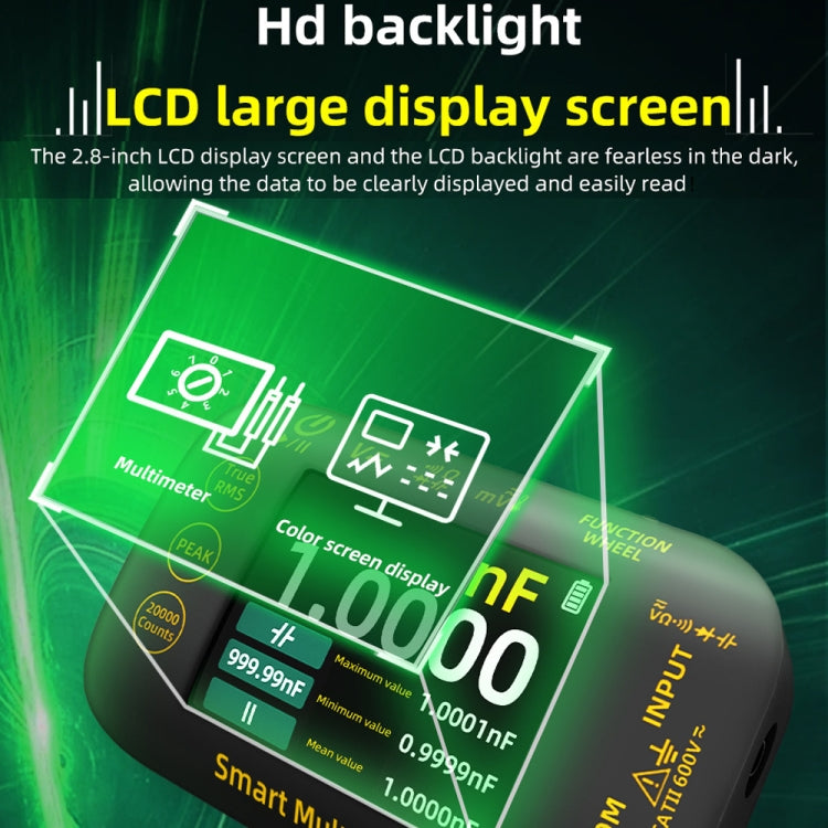 High Precision Digital Multimeter Portable Desktop Colorful Screen 20,000 Characters Multimeter, S40