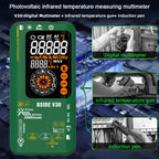 Intelligent Colorful Screen PV Multimeter Infrared Thermometer, V30 (Green)