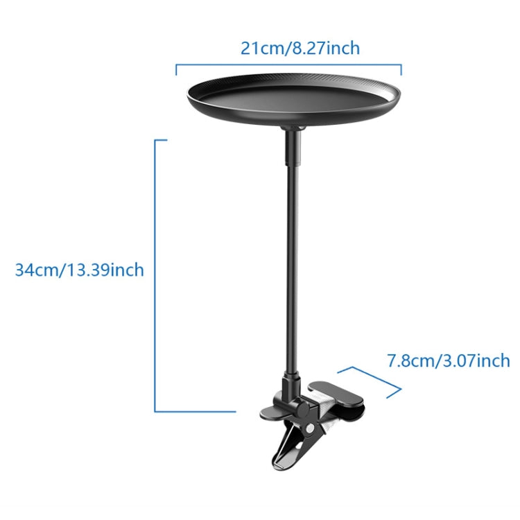 Adjustable Car Food Tray Clip-On Vehicle Small Dining Table Storage Shelf