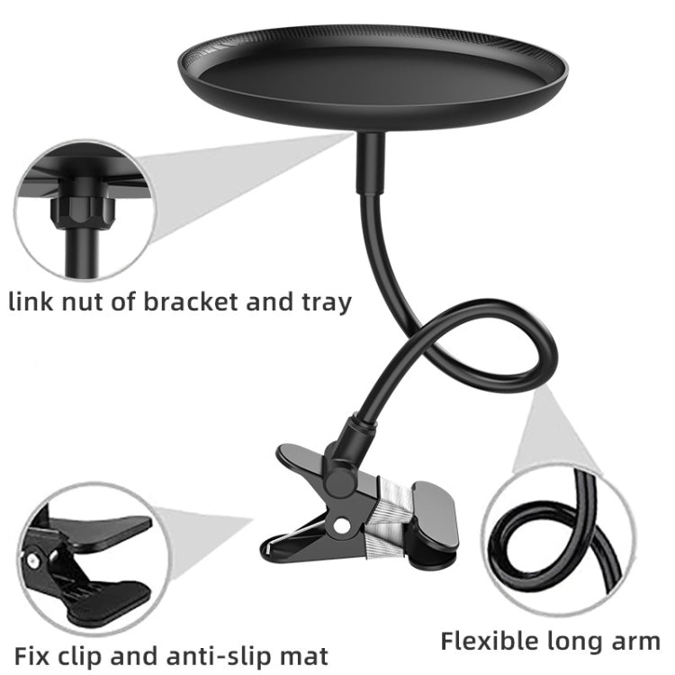 Adjustable Car Food Tray Clip-On Vehicle Small Dining Table Storage Shelf