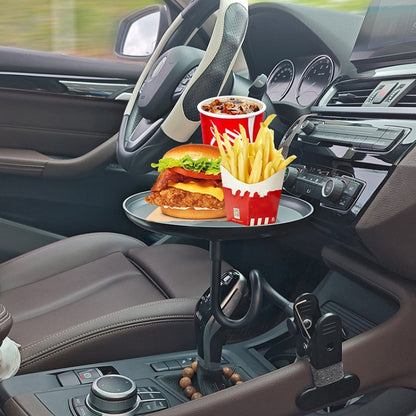 Adjustable Car Food Tray Clip-On Vehicle Small Dining Table Storage Shelf
