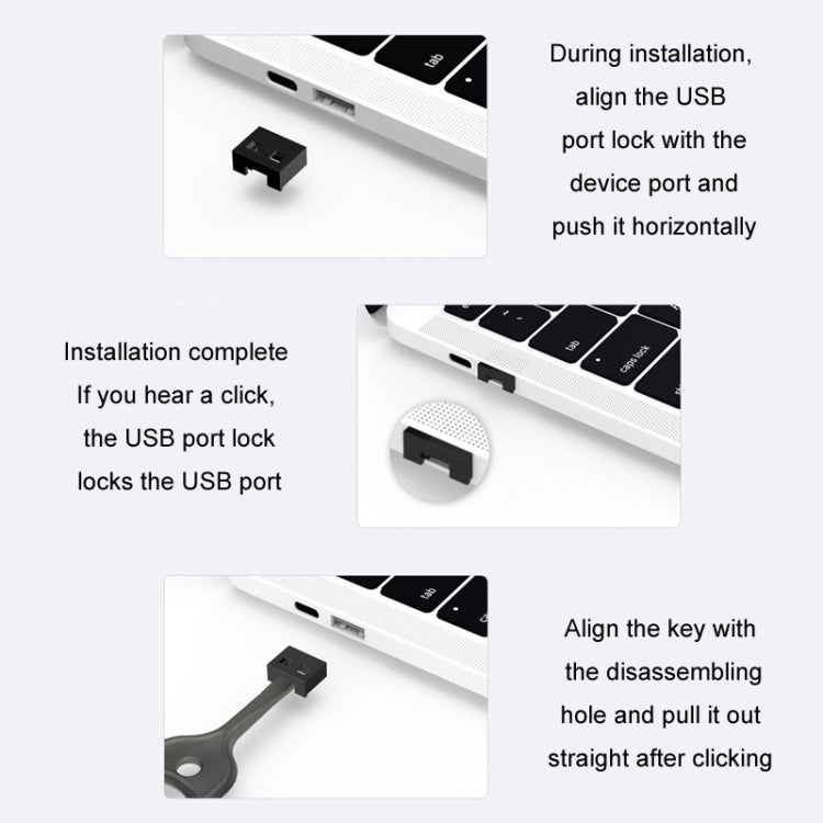 USB Removable Sealing Plug Ddustproof Hidden Anti-Theft Safety Lock
