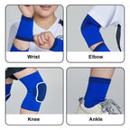 Sponge Children Football Protective Gear Outdoor Sports Equipment, Blue Knee Pads, Black Knee Pads, Blue 4 In 1, Black 4 In 1, Blue 6 In 1, Black 6 In 1, Blue 8 In 1, Black 8 In 1