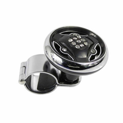 Car Steering Wheel Foldable Ball Bearing Turning Booster, Black, Silver, Electroplating, Mahogany, Carbon Fiber Pattern