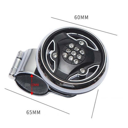 Car Steering Wheel Foldable Ball Bearing Turning Booster, Black, Silver, Electroplating, Mahogany, Carbon Fiber Pattern