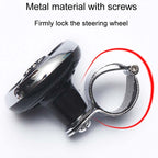Car Steering Wheel Foldable Ball Bearing Turning Booster, Black, Silver, Electroplating, Mahogany, Carbon Fiber Pattern
