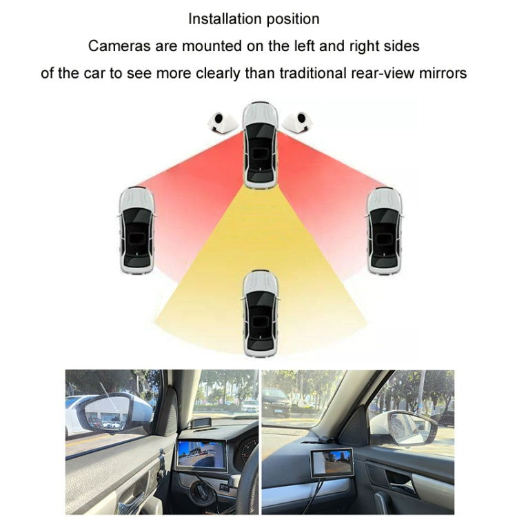 Punch-Free Car Imaging Side View Blind Spot Car Universal Night Vision Camera, AHD1080P Black, AHD1080P Silver, AHD1080P White, CVBS Black, CVBS Silver, CVBS White
