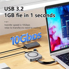 Blueendless 8-In-1 Magnetic HUB With M.2 NVMe/SATA SSD Enclosure (HDMI+PD100W+USB-C/Type-C 3.2+USB-A 3.2+SD+TF+AUX), MC906