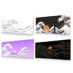 Big Wave Gaming Mouse Pad Non-Slip Rubber Desk Mat, 300x600x2mm, 300x700x3mm, 300x800x2mm, 300x800x3mm, 400x900x2mm, 400x900x3mm