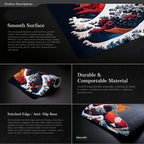 Big Wave Gaming Mouse Pad Non-Slip Rubber Desk Mat, 300x600x2mm, 300x700x3mm, 300x800x2mm, 300x800x3mm, 400x900x2mm, 400x900x3mm