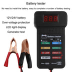 Battery Tester Car Battery Checker Electricity Capacity Tester, 12/24V