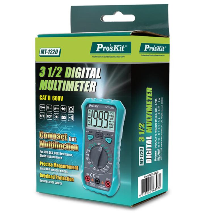 3-1/2 Burn-Proof Digital Intelligent Multimeter, MT-1220-C