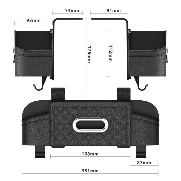 Multifunctional Car Seat Back Tissue Storage Box Hanging Bag