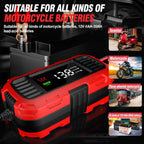 FOXSUR 2A 12V Motorcycle ATV Fully Automatic Trickle Battery Charger, US Plug, EU Plug