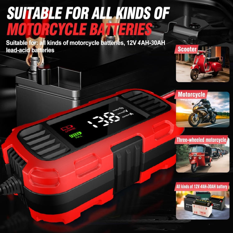 FOXSUR 2A 12V Motorcycle ATV Fully Automatic Trickle Battery Charger, US Plug, EU Plug
