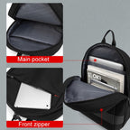 SKV B22016 Men Business Casual Double Shoulder Bag Outdoor Travel Laptop Backpack