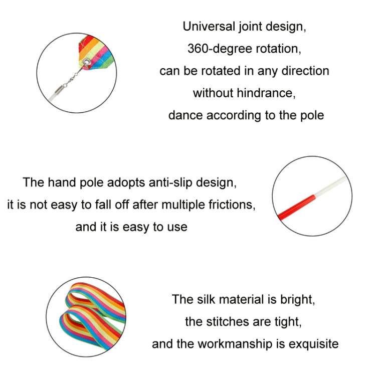10pcs 4m Rhythmic Gymnastics Ribbons Dance Fitness Toys Sports Equipment, 7 Color, Colorful, Purple, Dazzling