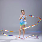 10pcs 4m Rhythmic Gymnastics Ribbons Dance Fitness Toys Sports Equipment, 7 Color, Colorful, Purple, Dazzling