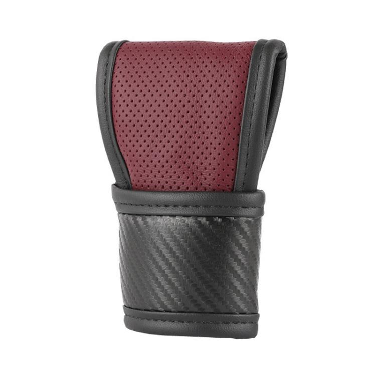 Car Automatic Universal Perforated Breathable Cowhide Side Opening Shift Cover, A-Black, A-Wine Red, A-Brown, B-Black, B-Wine Red, B-Brown
