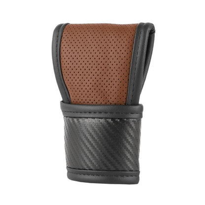Car Automatic Universal Perforated Breathable Cowhide Side Opening Shift Cover, A-Black, A-Wine Red, A-Brown, B-Black, B-Wine Red, B-Brown