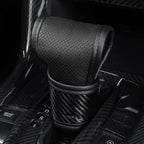 Car Automatic Universal Perforated Breathable Cowhide Side Opening Shift Cover, A-Black, A-Wine Red, A-Brown, B-Black, B-Wine Red, B-Brown