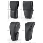 Car Automatic Universal Perforated Breathable Cowhide Side Opening Shift Cover, A-Black, A-Wine Red, A-Brown, B-Black, B-Wine Red, B-Brown