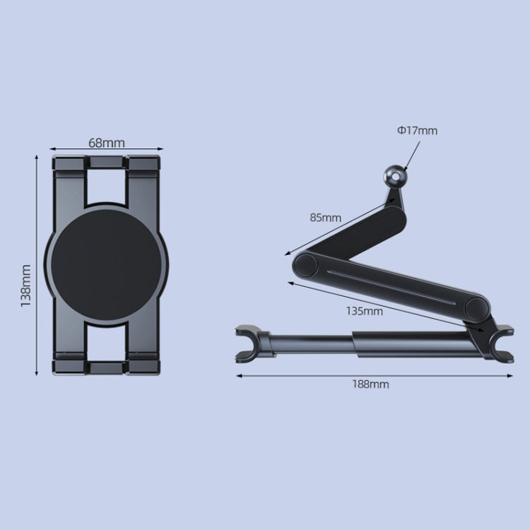 Car Seat Backrest Mobile Phone Tablet Holder, A081B+X159, A081+X159