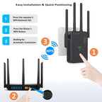 Urant U10 300Mbps 2.4G Wireless Repeater WiFi Signal Amplifier With 4 Antennas, US Plug Black, US Plug White, EU Plug Black, EU Plug White, UK Plug Black, UK Plug White