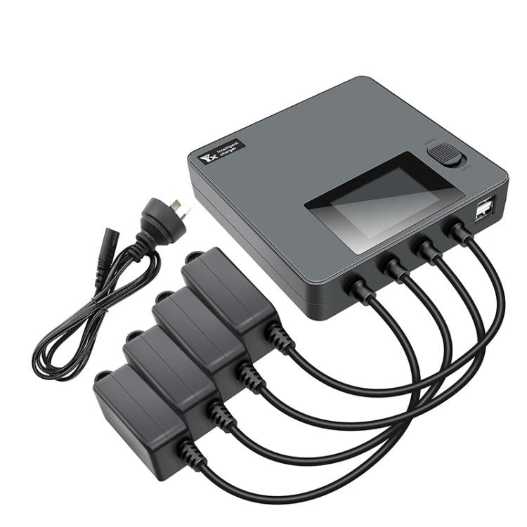 For DJI Mini 4 Pro / Mini 3 Pro / Mini 3 Color Screen Digital Display Four-Way Charger Battery Manager, US Plug, EU Plug, AU Plug, UK Plug