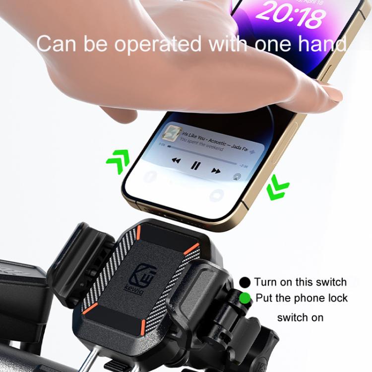 Kewig M33-C1 Outdoor Motorcycle Bike Riding Anti-Theft Shock Absorbing Cell Phone Holder, M33-C1