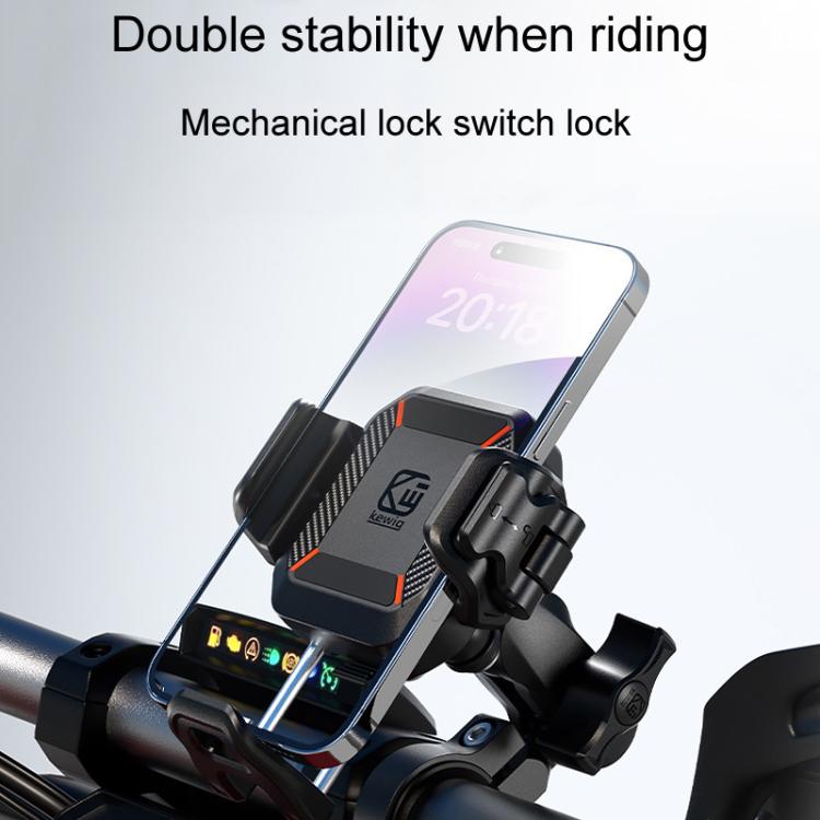 Kewig M33-C2 Outdoor Motorcycle Bike Riding Anti-Theft Shock Absorbing Cell Phone Holder, M33-C2