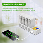 For DJI Mini 4 Pro / Mini 3 Pro / Mini 3 YX Four-Way Color Screen Charger Battery Manager, Mini Four-Way