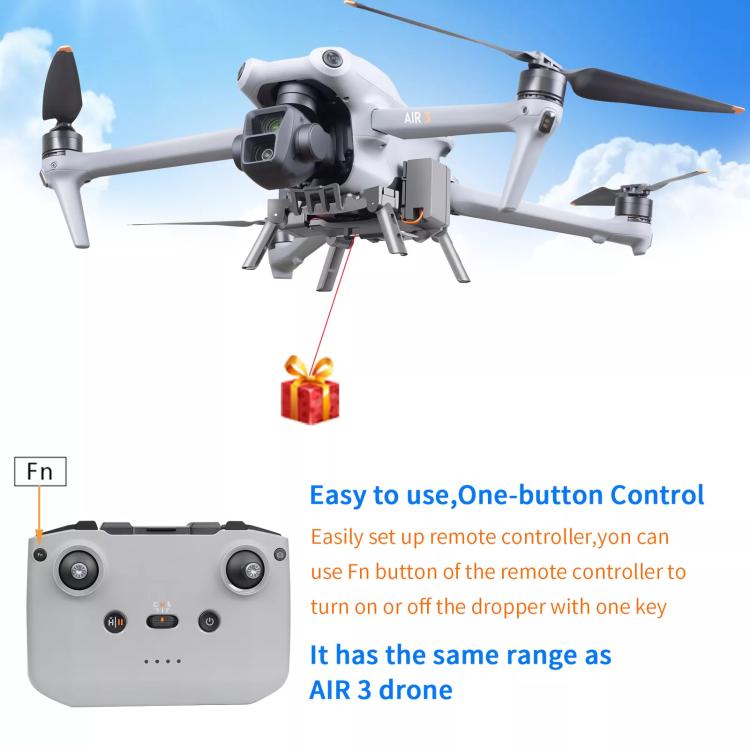 For DJI Air 3S / Air 3 Drone YX Airdrop System Rechargeable Thrower Load 500g, For DJI Air 3S / Air 3