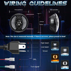 7 Inch Round Lens With Tangent Fan-Shaped Angel Eye Headlights