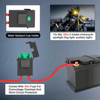Motorcycle Spotlight Strobe 6 Modes With Control Cable Set