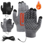 USB Heating Electric Warm Gloves Students Internet Writing Game Thickened Full Finger Knitted Heated Gloves, Uniform