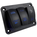 Blue Light Laser Engraved Panel Combination Switch For Car Boat, 3-digit Panel, 2-digit Panel