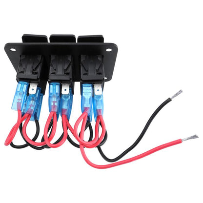 Blue Light Laser Engraved Panel Combination Switch For Car Boat, 3-digit Panel, 2-digit Panel