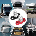 12V RV Yacht M10 Single Pole Battery Terminal, Red, Black, Red Black Pair