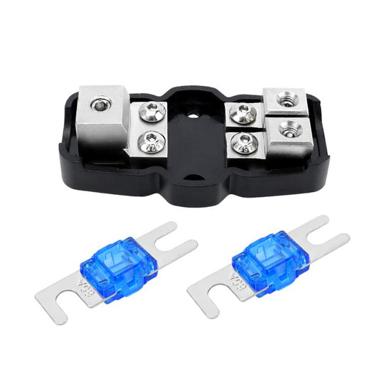 1 Out 2 Ways Car Audio Power Fuse Holder Car Fuse Distribution Block, CP-5174, CP-5175 With Accessories