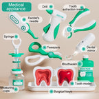Children Pretend Play Simulation Dentist Role-Play Toys, Basic Pink, Basic Green, Upgrade Pink, Upgrade Green, Deluxe Pink, Deluxe Green