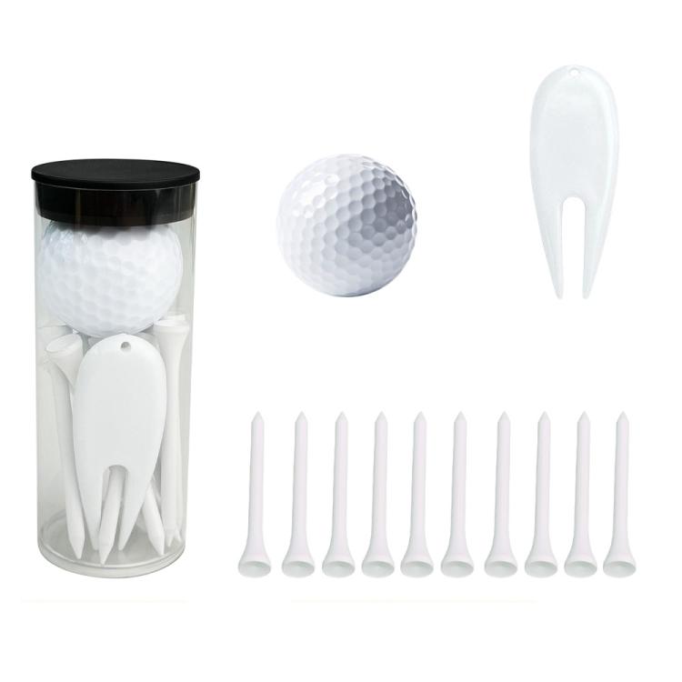 PVC Cylinder Golf Ball Tee Kit  Accessories, White Set 1, White Set 2, White Set 3, White Set 4, Gold Set 1, Gold Set 2, Gold Set 3, Gold Set 4