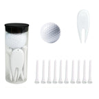 PVC Cylinder Golf Ball Tee Kit  Accessories, White Set 1, White Set 2, White Set 3, White Set 4, Gold Set 1, Gold Set 2, Gold Set 3, Gold Set 4