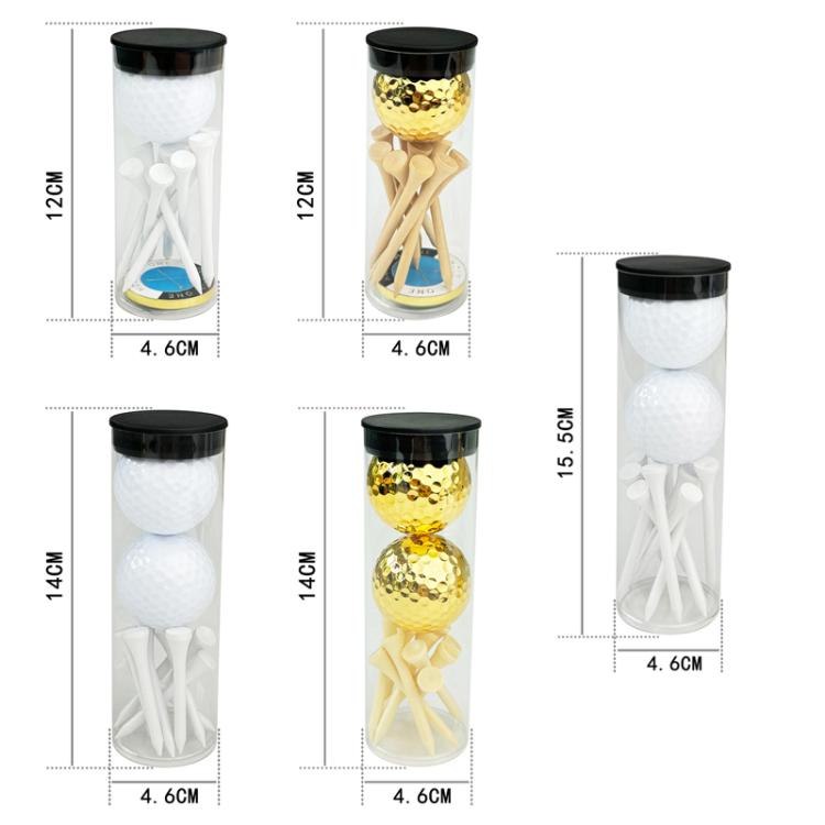 PVC Cylinder Golf Ball Tee Kit  Accessories, White Set 1, White Set 2, White Set 3, White Set 4, Gold Set 1, Gold Set 2, Gold Set 3, Gold Set 4