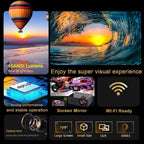 YT100 Suppor 1080P Mini Portable Projector WiFi Wireless Mirroring For IOS Android Smartphone