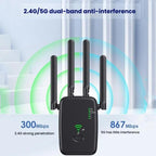 Urant U11 1200Mbps 2.4G&5.8G Wireless Repeater WiFi Signal Amplifier Support WPS Quick Setting, US Plug White, US Plug Black, EU Plug White, EU Plug Black, UK Plug White, UK Plug Black