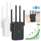 Urant U10 1200Mbps 2.4G & 5.8G Wireless Repeater WiFi Signal Amplifier With 4 Antenna, US Plug Black, US Plug White, EU Plug Black, EU Plug White, UK Plug Black, UK Plug White