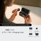 Original 2 TX + 1 RX + Charging Case For DJI Mic Mini, 2 TX + 1 RX + Charging Case