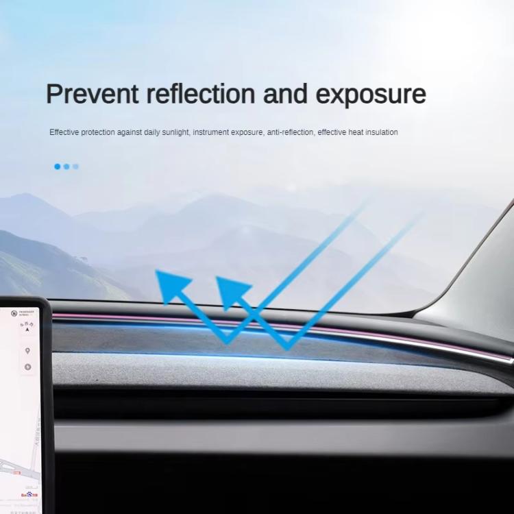 For Tesla Model 3 Dashboard Light-proof Heat-insulating Pad Suede Reflective Pad, 1.2mm, 2.0mm