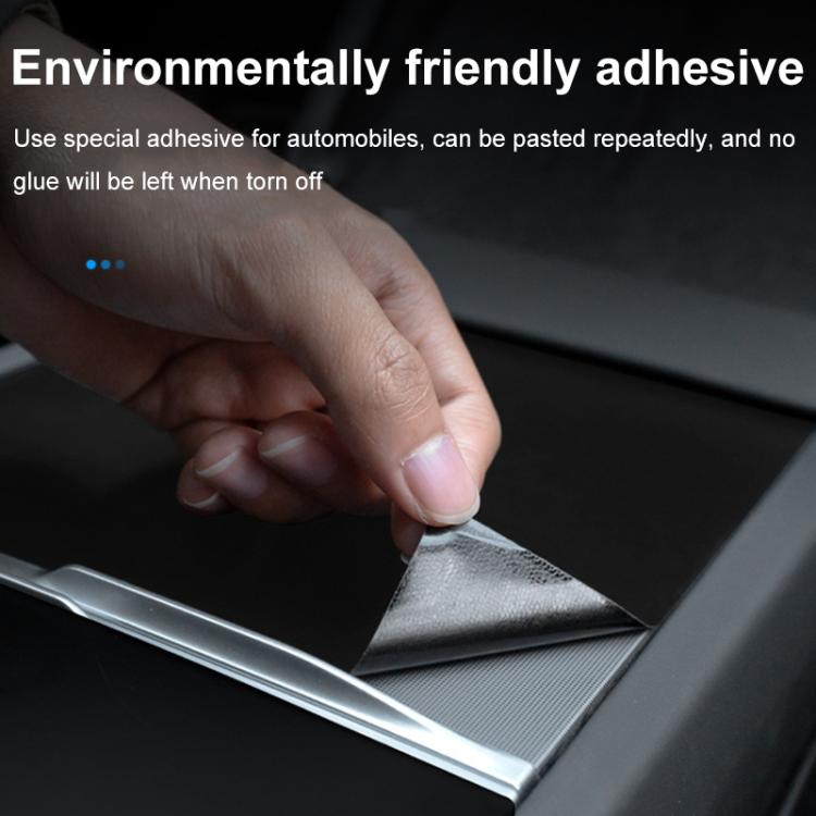 For Tesla 2024+ Model 3 Highland Center Console Panel Protection Sticker, Horizontal Wood Grain, Vertical Wood Grain, Carbon Fiber Grain, Matt Black, Frosted Black